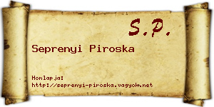 Seprenyi Piroska névjegykártya