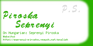 piroska seprenyi business card